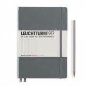 Записная книжка блокнот Leuchtturm A5 (145 x 210 мм) в точку, антрацит