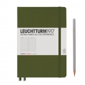 Записная книжка блокнот Leuchtturm A5 (145 x 210 мм) в линию, хаки