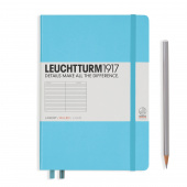Записная книжка блокнот Leuchtturm A5 (145 x 210 мм) в линию, голубая