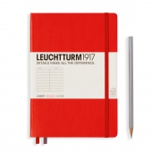 Записная книжка Leuchtturm A5 (145 x 210 мм) в линию, красная