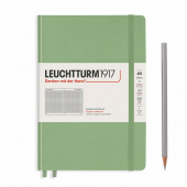 Записная книжка блокнот Leuchtturm Medium A5 (145 x 210 мм) Muted Colours в клетку, зеленый