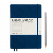 Записная книжка Leuchtturm A5 (145 x 210 мм) в линию, темно-синяя