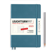 Еженедельник 2023 А5 Leuchtturm с записной книжкой на немецком, синий камень