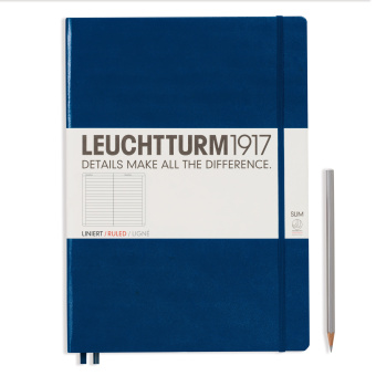 Записная книжка Leuchtturm Master Slim A4+ (в линейку), темно-синяя