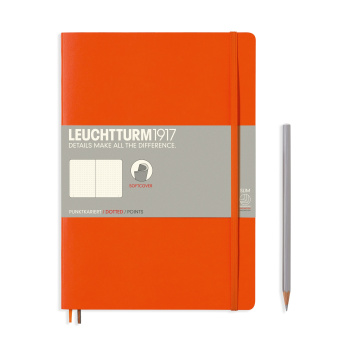Записная книжка блокнот в мягкой обложке Leuchtturm В5 (в точку), оранжевая