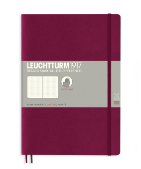 Записная книжка блокнот в мягкой обложке Leuchtturm B5 (178 х 254 мм) в точку, винный