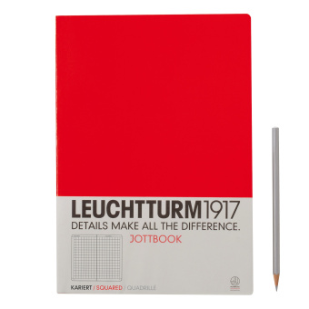 Записная книжка тетрадь Leuchtturm Jottbook А4 (в клетку), красная