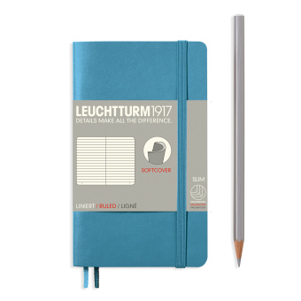 Записная книжка блокнот в мягкой обложке Leuchtturm A6 (в линейку), нордический синий
