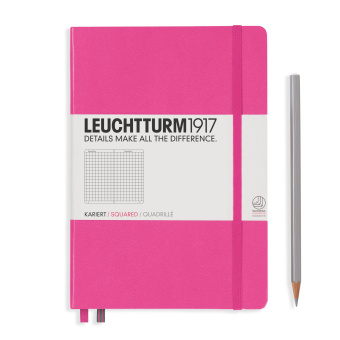Записная книжка блокнот Leuchtturm A5 (в клетку), розовая