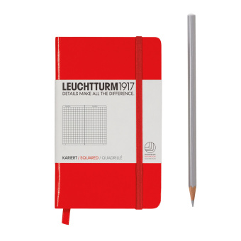 Записная книжка блокнот Leuchtturm A6 (в клетку), красная