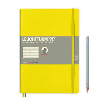 Записная книжка блокнот в мягкой обложке Leuchtturm B5 (178 х 254 мм) в линейку, желтая