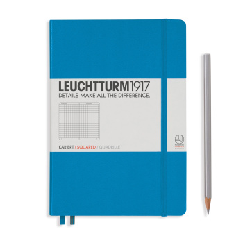 Записная книжка блокнот Leuchtturm A5 (в клетку), лазурная