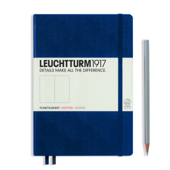 Записная книжка Leuchtturm A5 (145 x 210 мм) в точку, темно-синяя