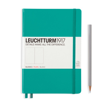 Записная книжка блокнот Leuchtturm A5 (145 x 210 мм) нелинованная, изумруд