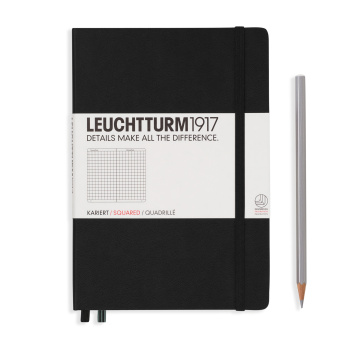 Записная книжка блокнот Leuchtturm A5 (145 x 210 мм) в клетку, черная