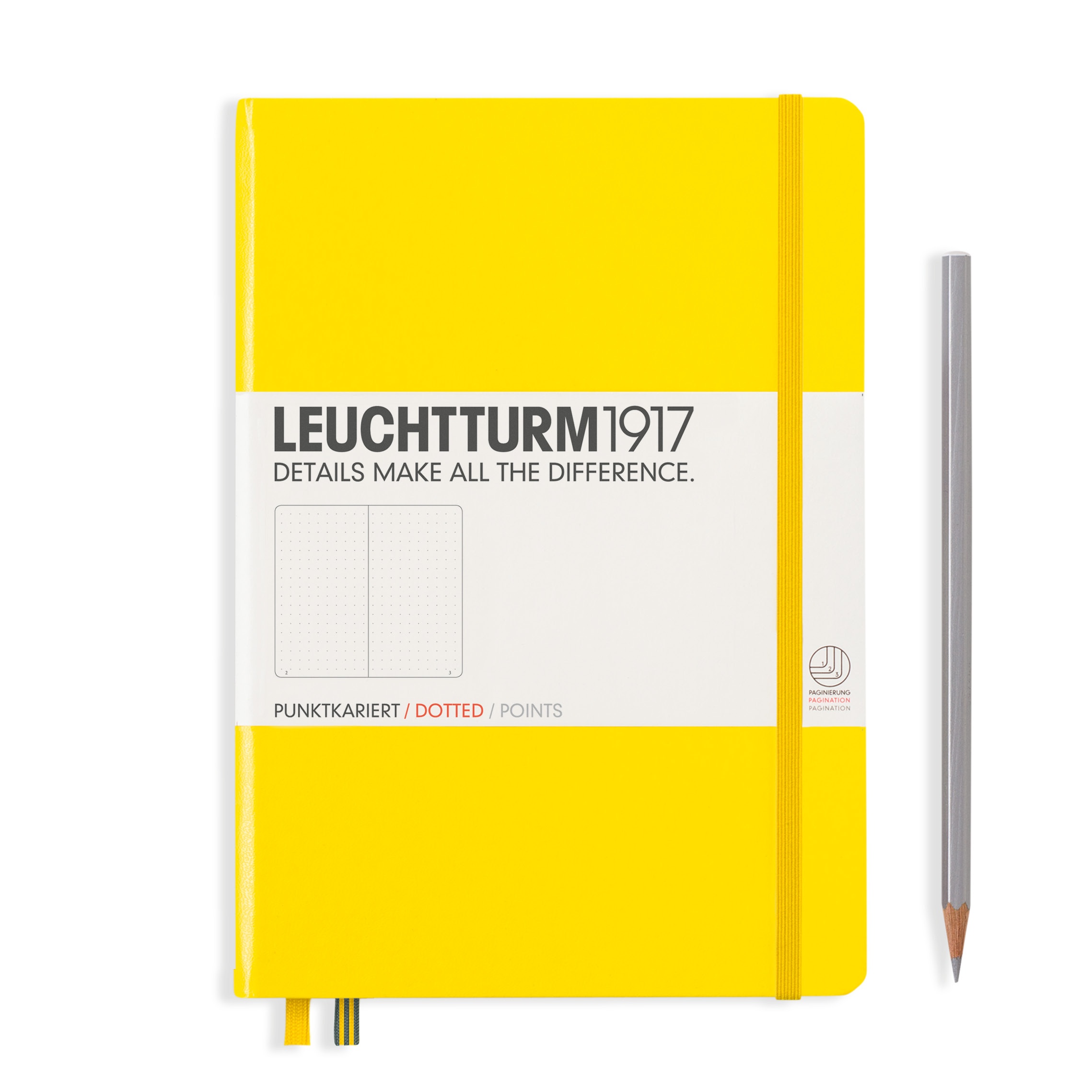 Записная книжка блокнот Leuchtturm A5 (145 x 210 мм) в точку, желтая